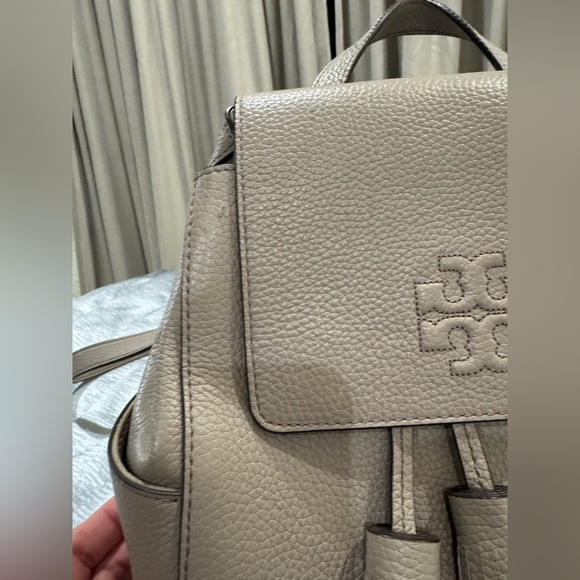 Tory Burch Gray Textured Leather Tote - Picture 9 of 10